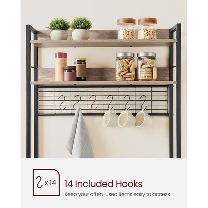 Hutch Bakers Rack with Power Outlet - HWLEXTRA 