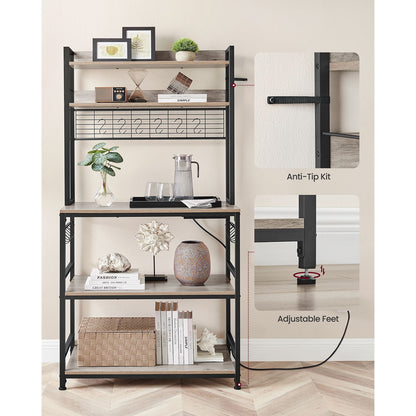 Hutch Bakers Rack with Power Outlet - HWLEXTRA 