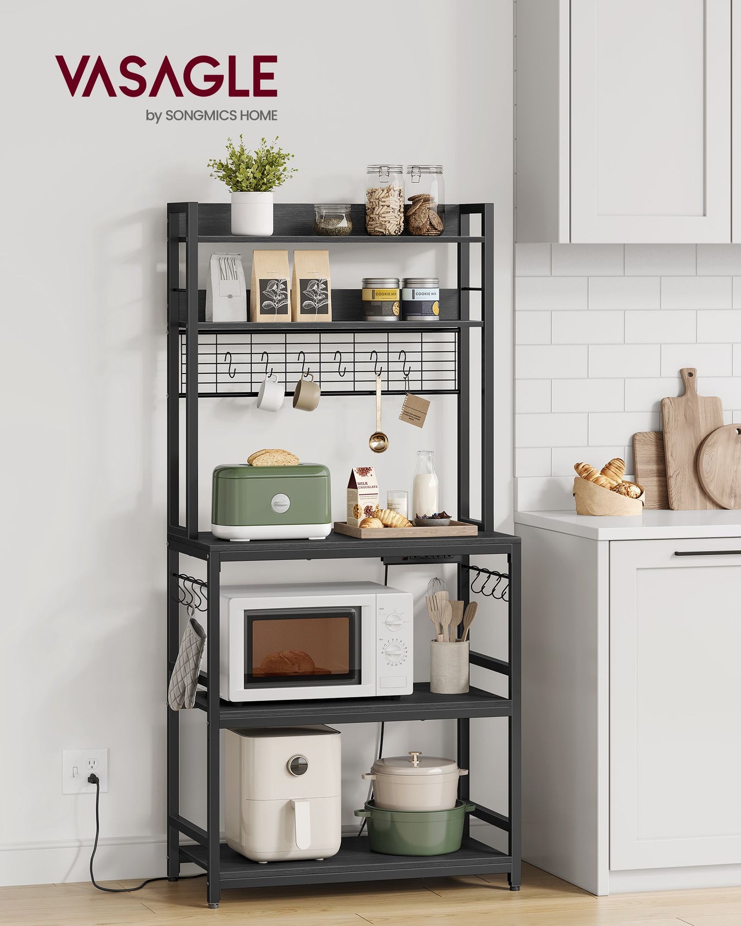 Hutch Bakers Rack with Power Outlet - HWLEXTRA 