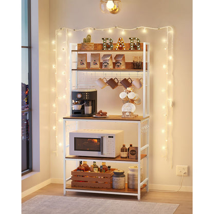 Hutch Bakers Rack with Power Outlet - HWLEXTRA 