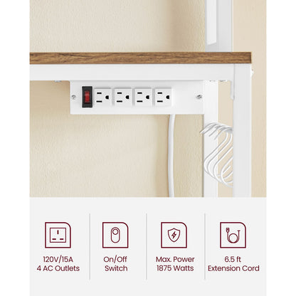 Hutch Bakers Rack with Power Outlet - HWLEXTRA 