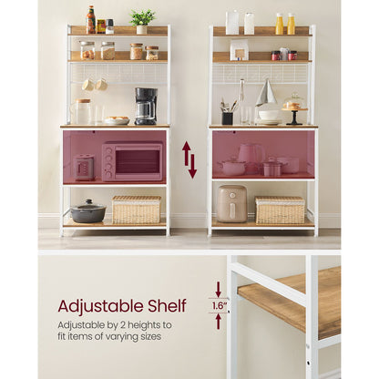 Hutch Bakers Rack with Power Outlet - HWLEXTRA 