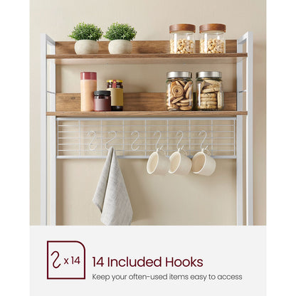 Hutch Bakers Rack with Power Outlet - HWLEXTRA 