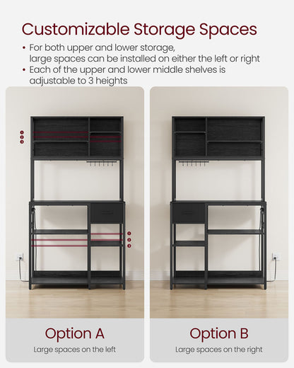 Bakers Rack with Charging Station