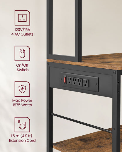 Bakers Rack with Charging Station