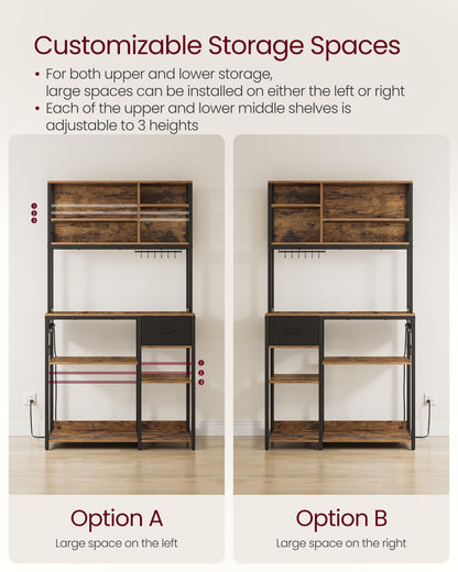 Bakers Rack with Charging Station