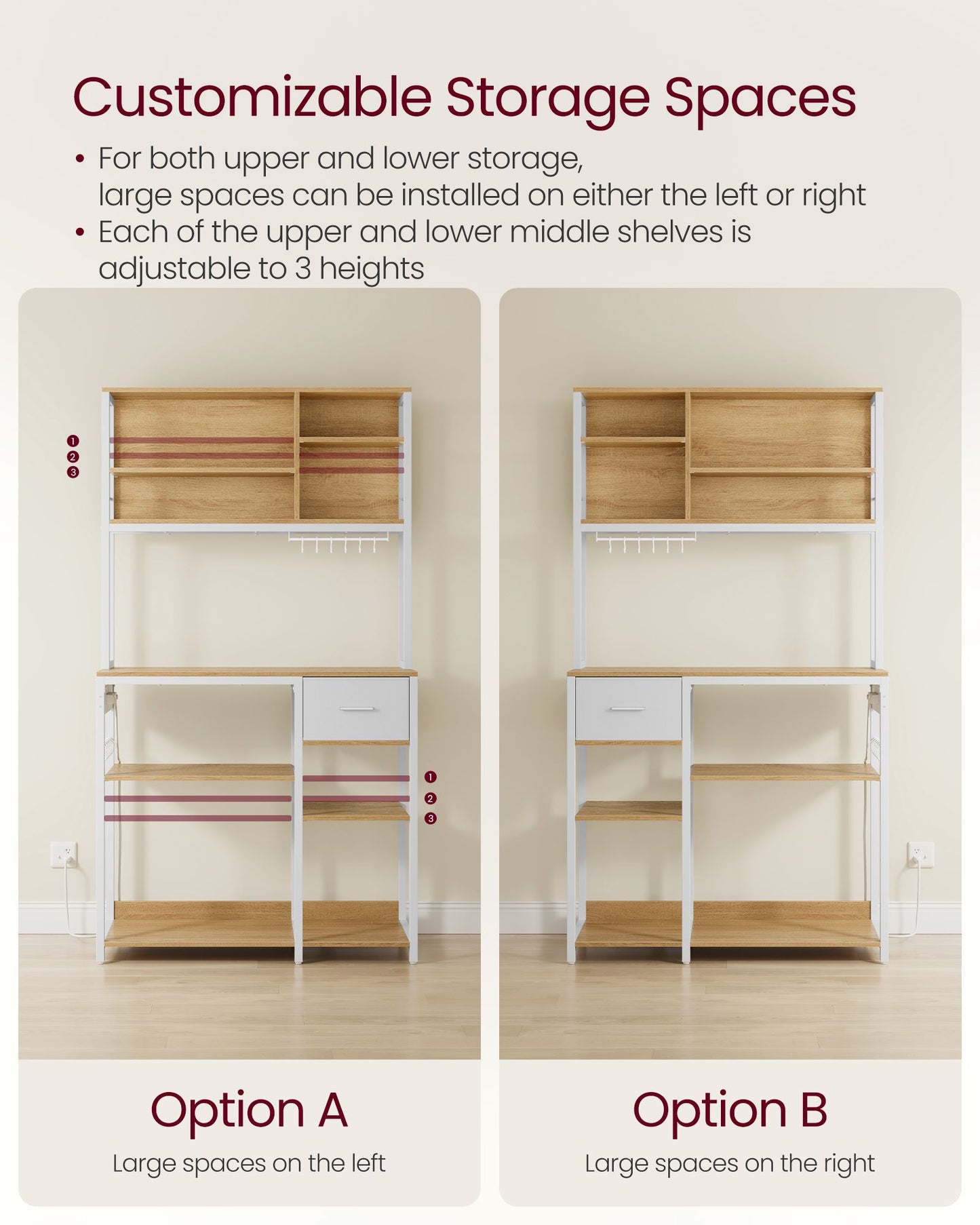 Bakers Rack with Charging Station