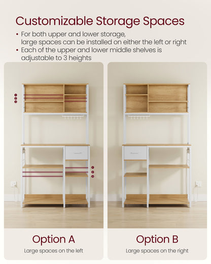 Bakers Rack with Charging Station