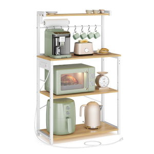 Kitchen Bakers Rack with Power Outlet - 15.7"D x 31.5"W x 55.1"H (40 x 80 x 140 cm) - image 8