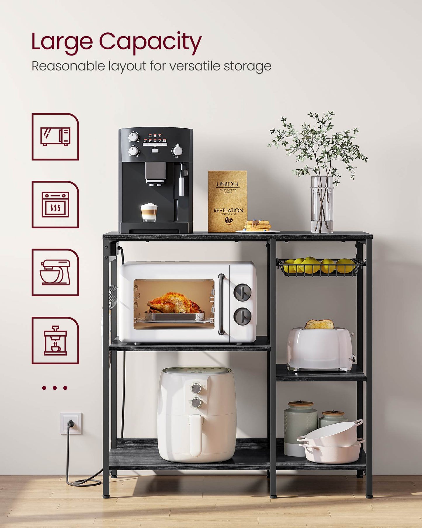 Baker's Rack with Charging Station