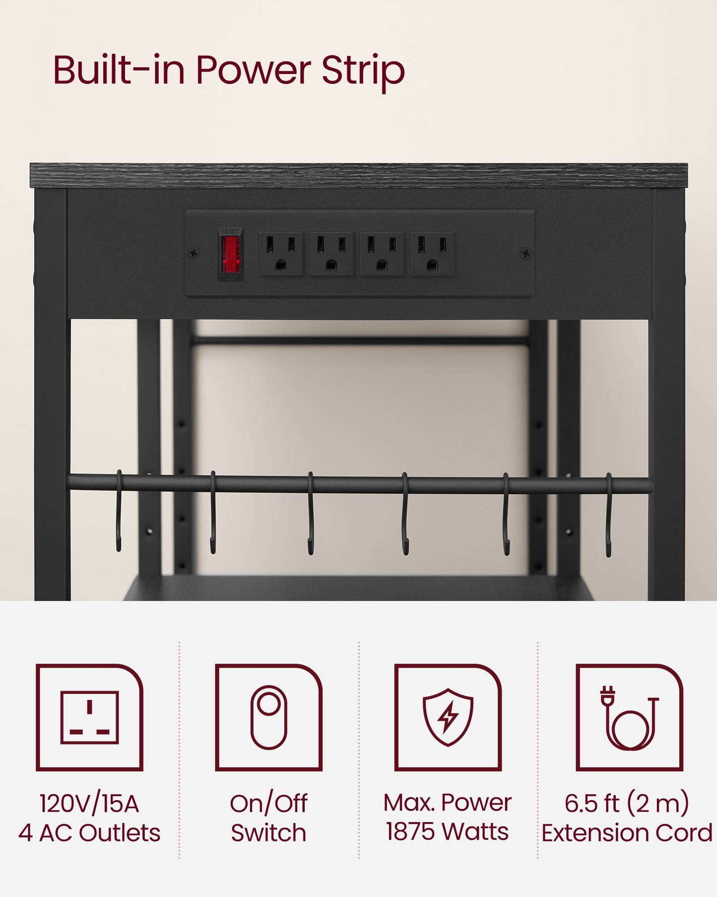 Baker's Rack with Charging Station