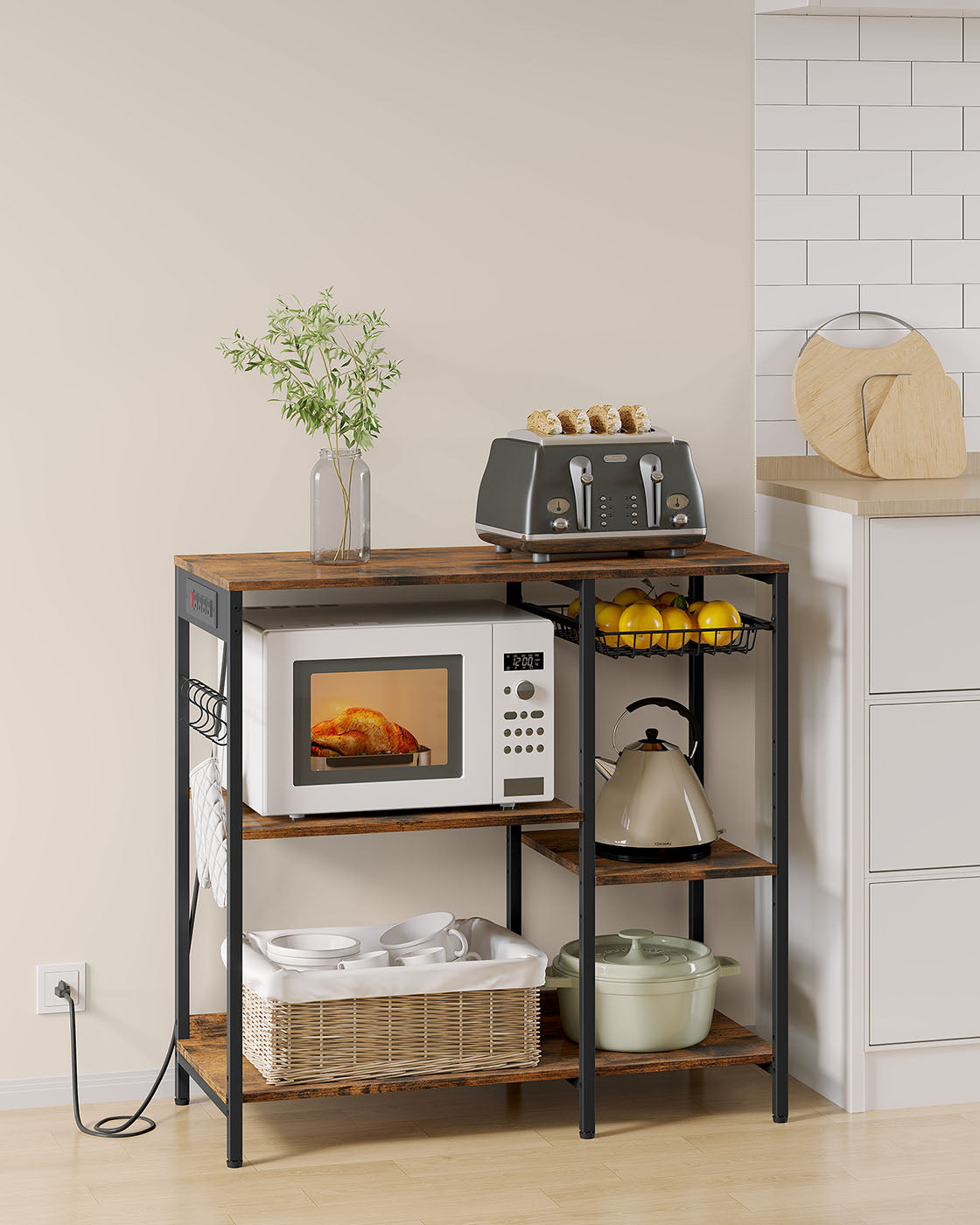Baker's Rack with Charging Station