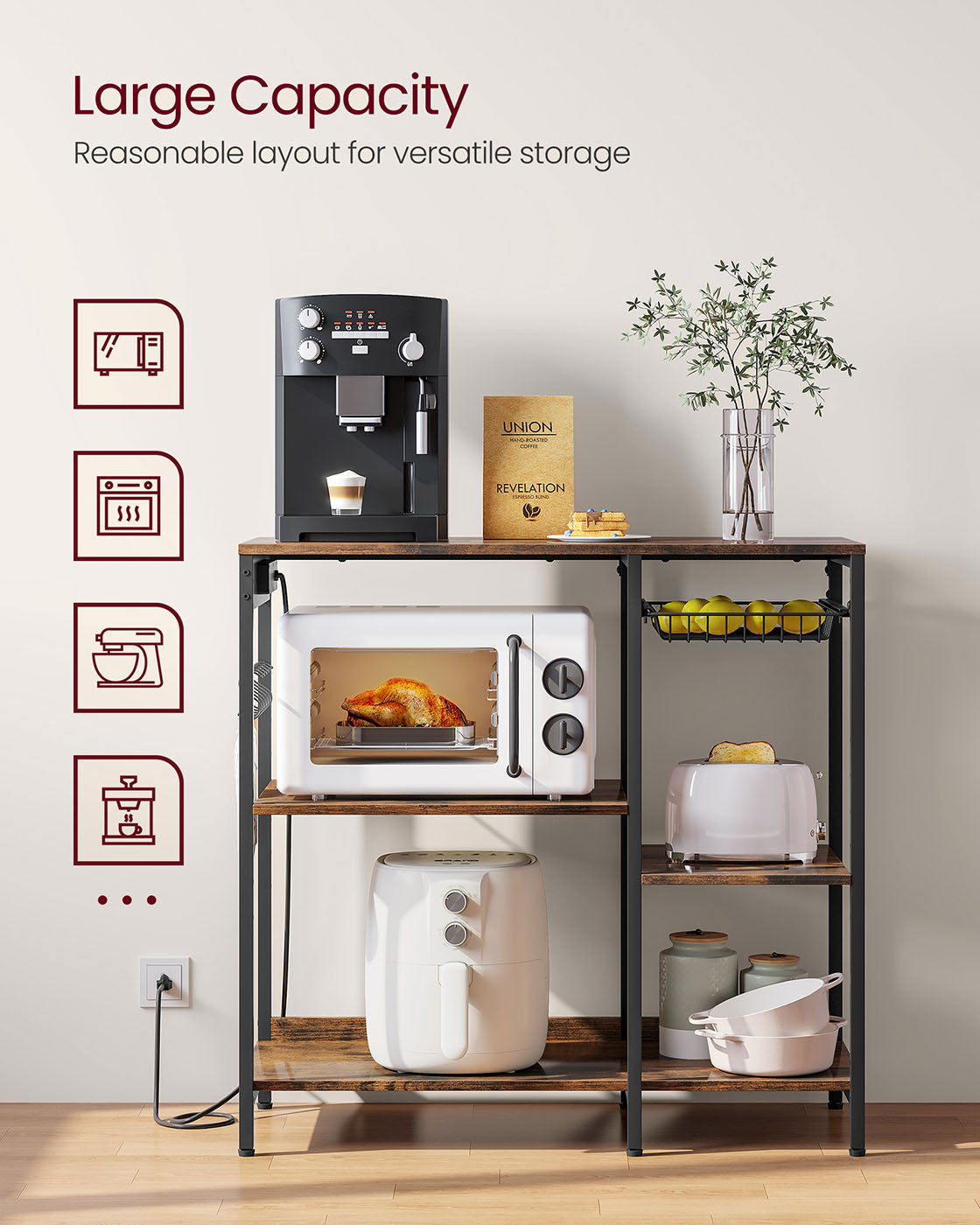 Baker's Rack with Charging Station