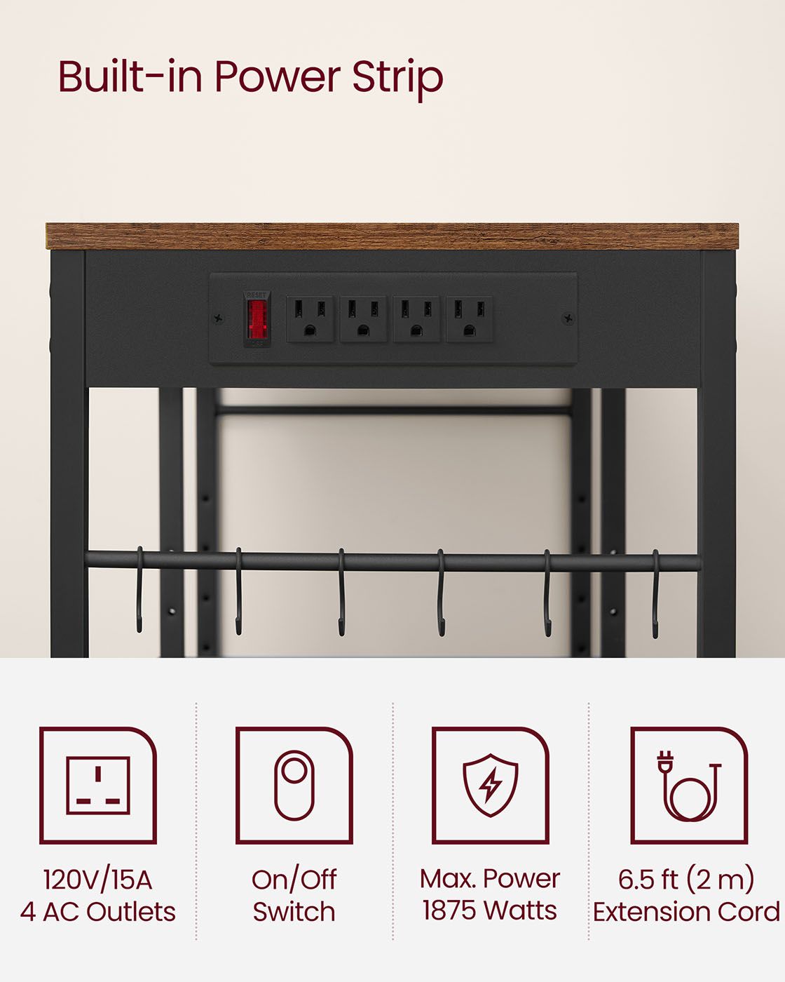 Baker's Rack with Charging Station