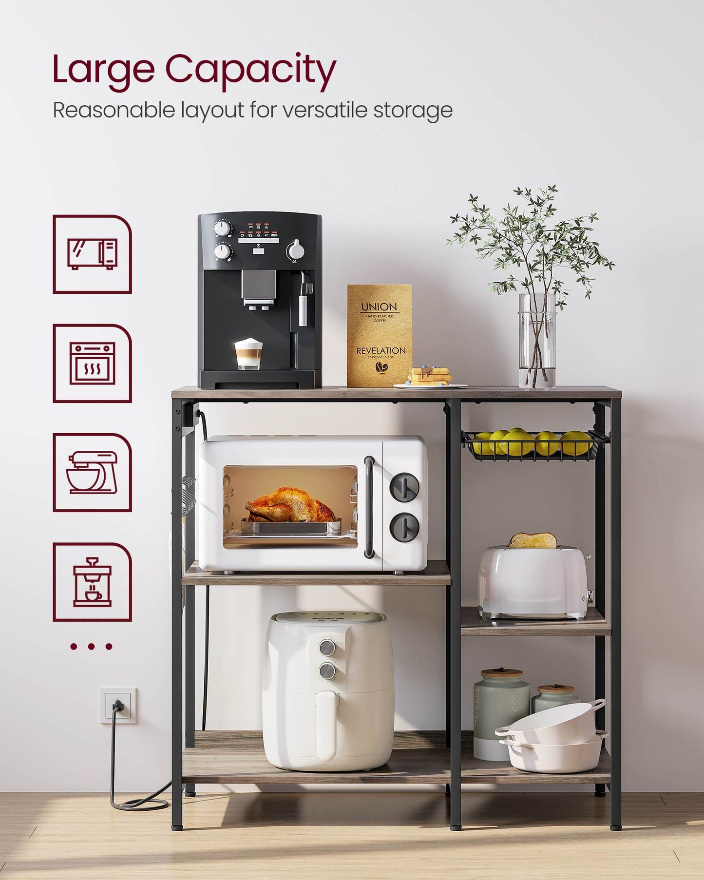Baker's Rack with Charging Station