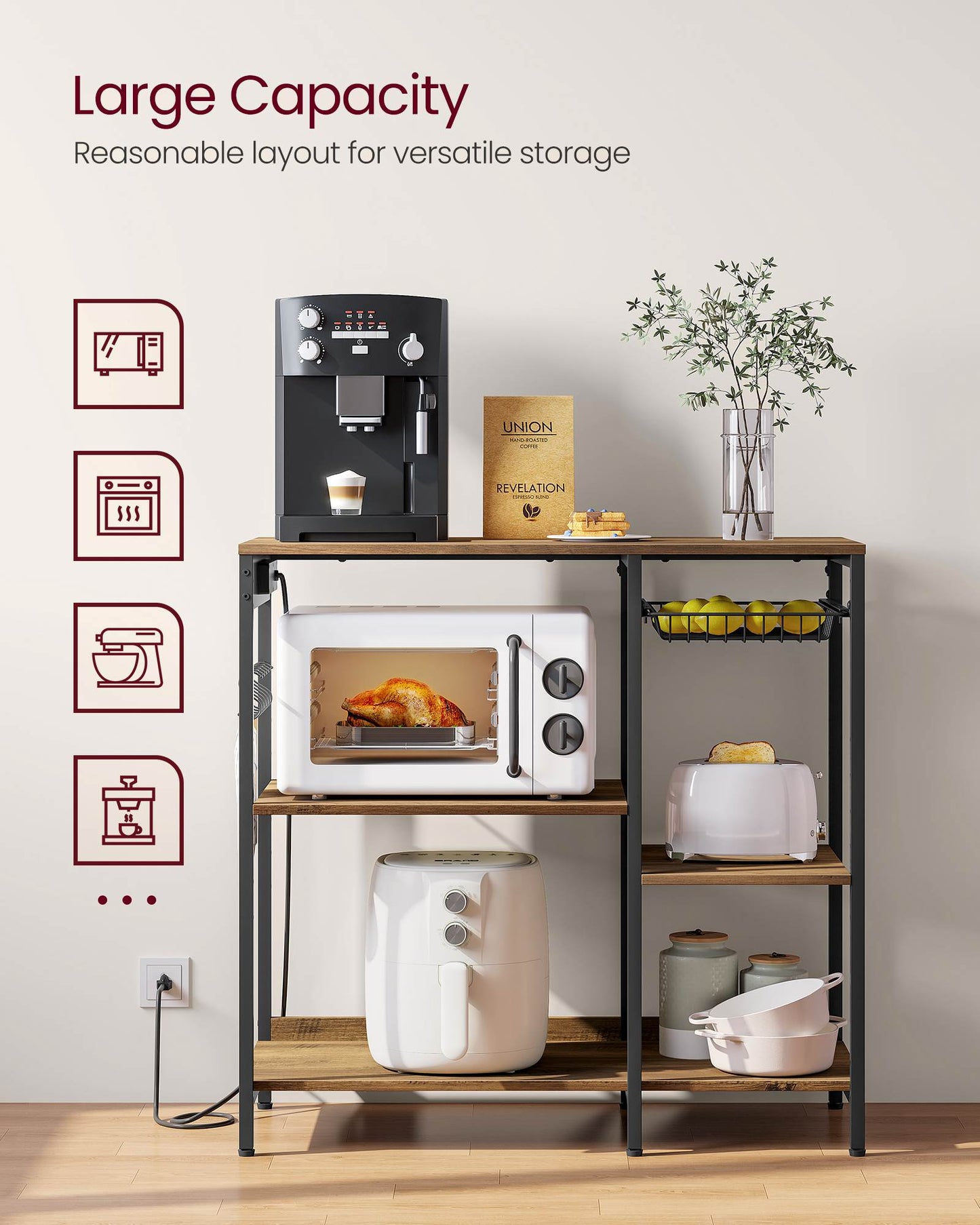 Baker's Rack with Charging Station