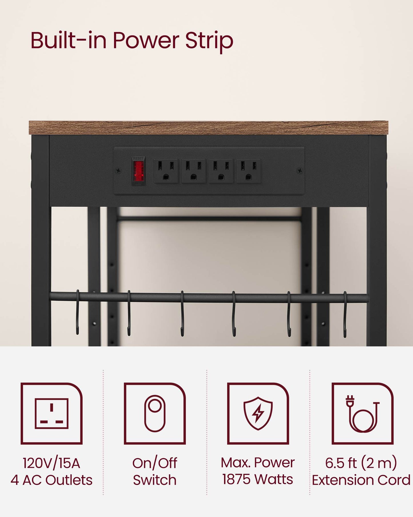 Baker's Rack with Charging Station