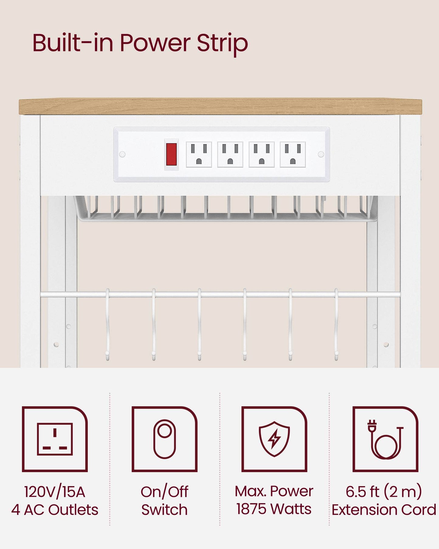 Baker's Rack with Charging Station
