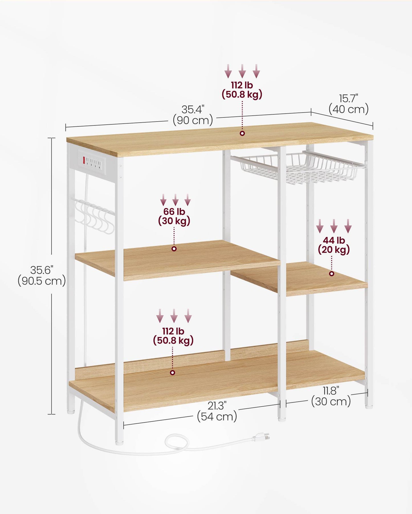 Baker's Rack with Charging Station