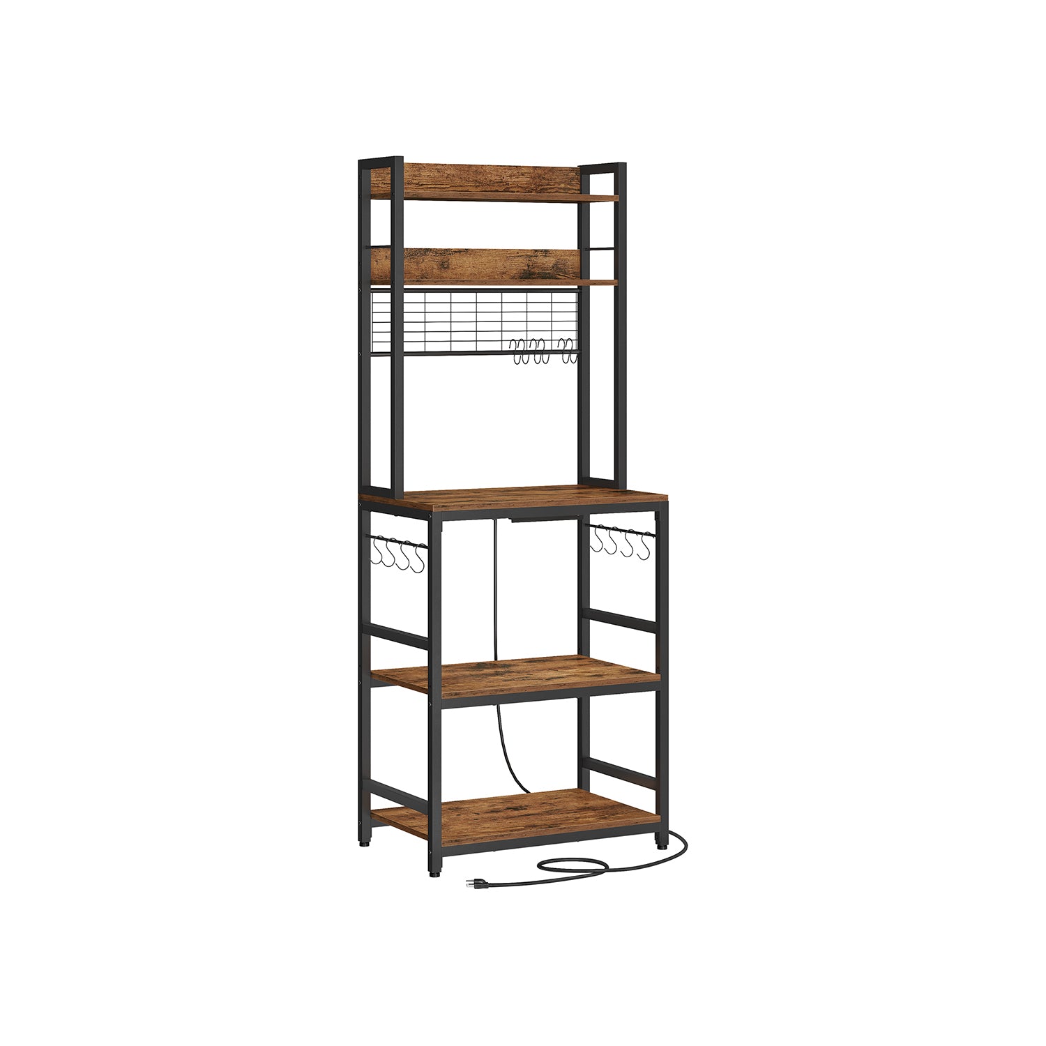 Hutch Bakers Rack with Power Outlet