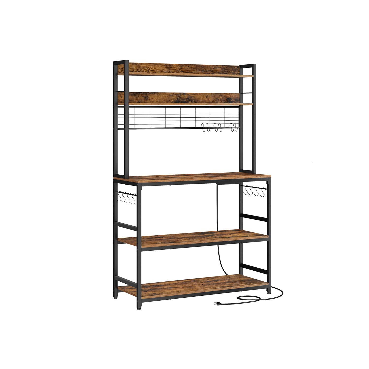 Hutch Bakers Rack with Power Outlet