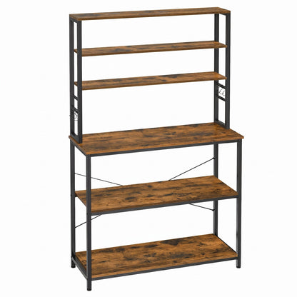 Industrial-Style Kitchen Storage Unit, 40 x 60 x 167 cm, Brown - image 35