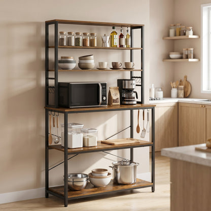 Industrial-Style Kitchen Storage Unit, 40 x 60 x 167 cm, Brown - image 38