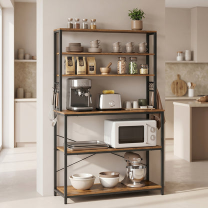 Industrial-Style Kitchen Storage Unit, 40 x 60 x 167 cm, Brown - image 39