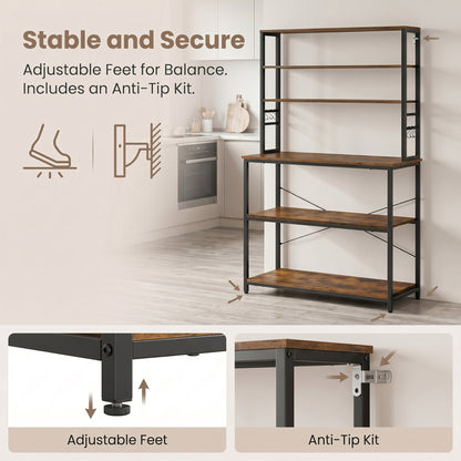 Industrial-Style Kitchen Storage Unit, 40 x 60 x 167 cm, Brown - image 42