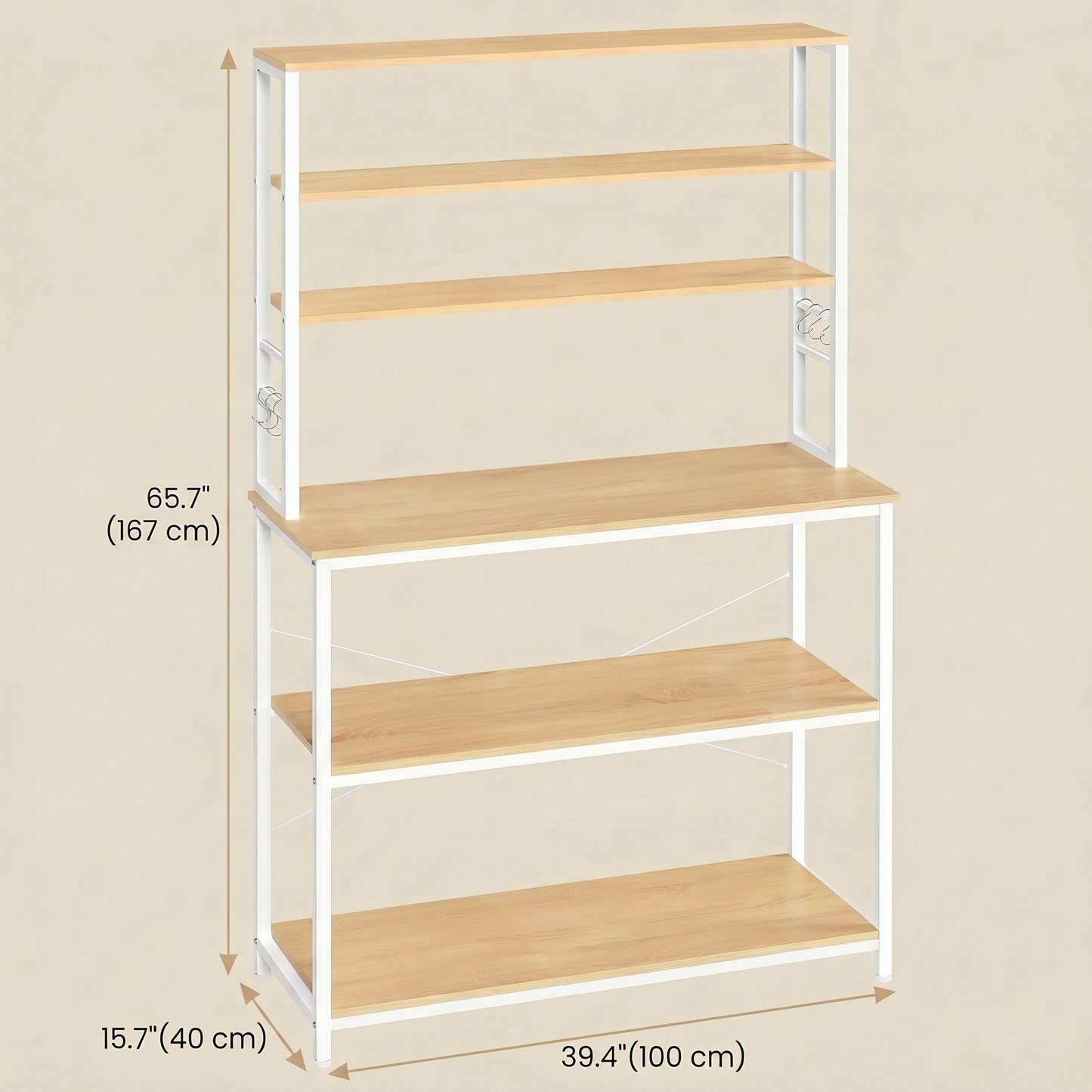 Industrial-Style Kitchen Storage Unit, 40 x 60 x 167 cm, Brown - image 24