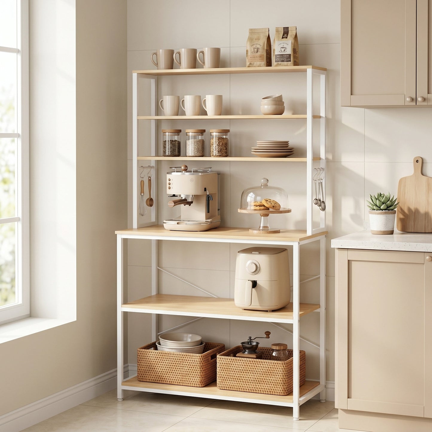Industrial-Style Kitchen Storage Unit, 40 x 60 x 167 cm, Brown - image 25