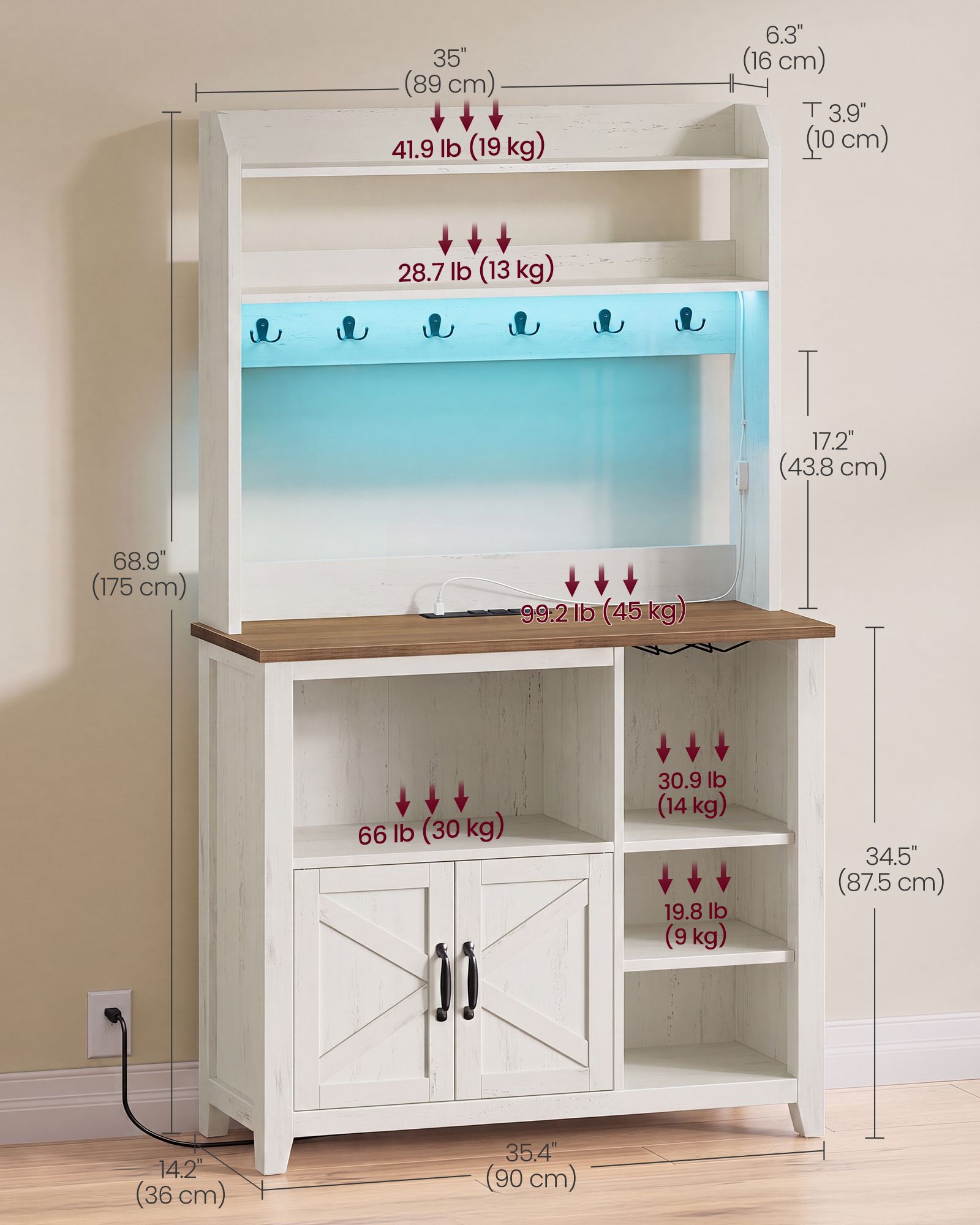 Baker's Rack with LED Lights and Power Outlet - image 3