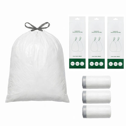 Drawstring Trash Bags, 120-Piece Heavy-Duty Pre-Separated Bin Liners, for Kitchen Waste, 4-5.3 Gallon, White - image 2