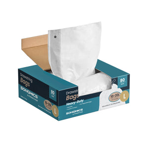 Trash Bags 5.3-Gallon with Drawstrings 80 Count Liner Code L Cream White