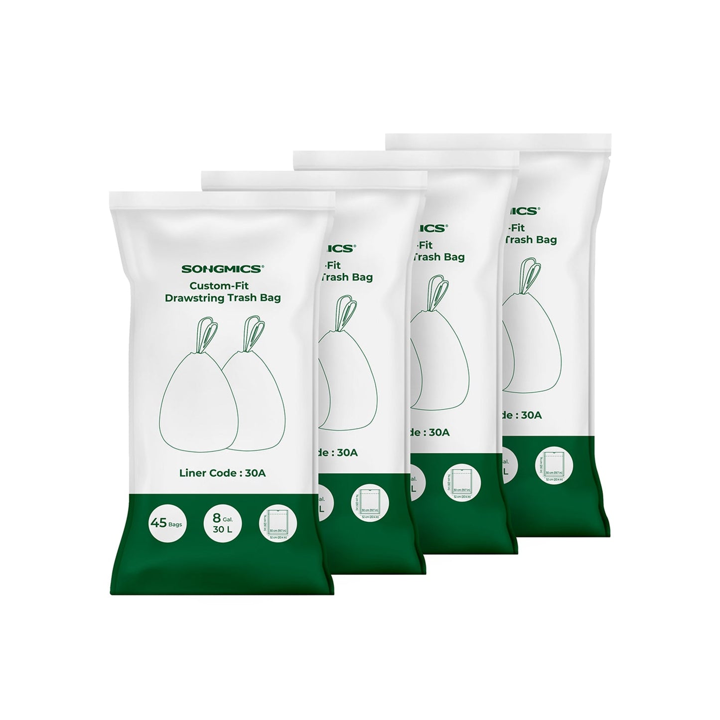 Drawstring Bin Liners, 30L Bin Liners, Code 30A, Customized, 1 Roll, 45 Pieces - image 8