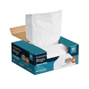 Trash Bags 8-Gallon with Drawstrings 80 Count Liner Code H Cream White