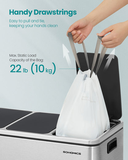 Trash Bags 8-Gallon with Drawstrings 80 Count Liner Code H Cream White