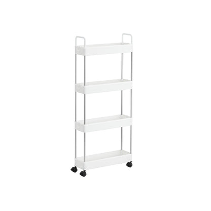 White Narrow Storage Cart with 4 Baskets & Handle - image 2