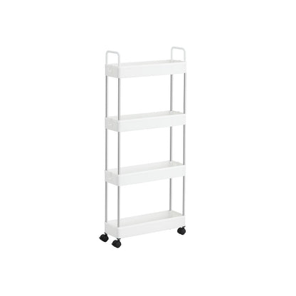 White Narrow Storage Cart with 4 Baskets & Handle - image 1