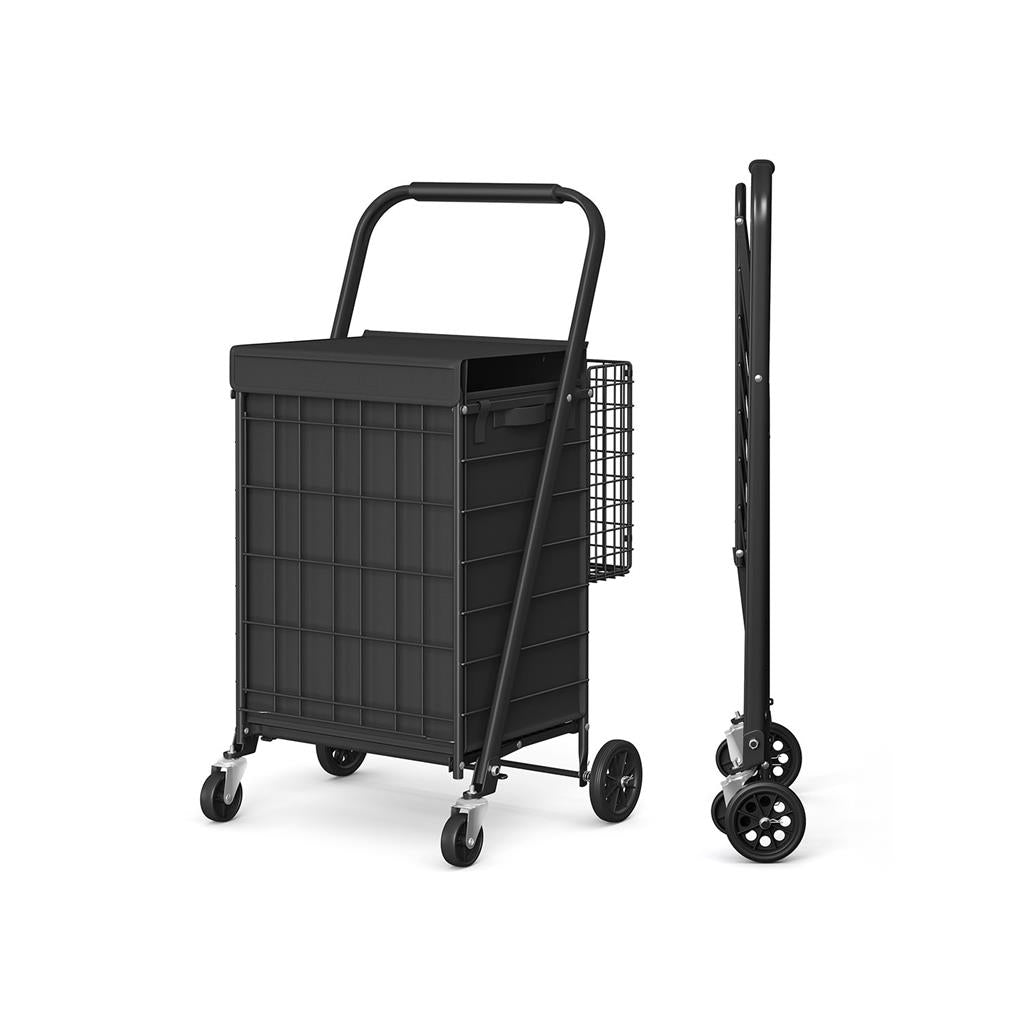 Foldable Shopping Cart with 360 Swivel Wheels