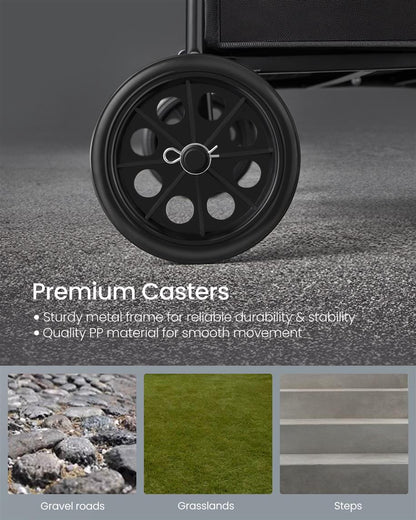 Foldable Shopping Cart with 360 Swivel Wheels