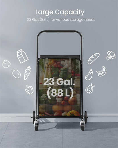 Foldable Shopping Cart with 360 Swivel Wheels