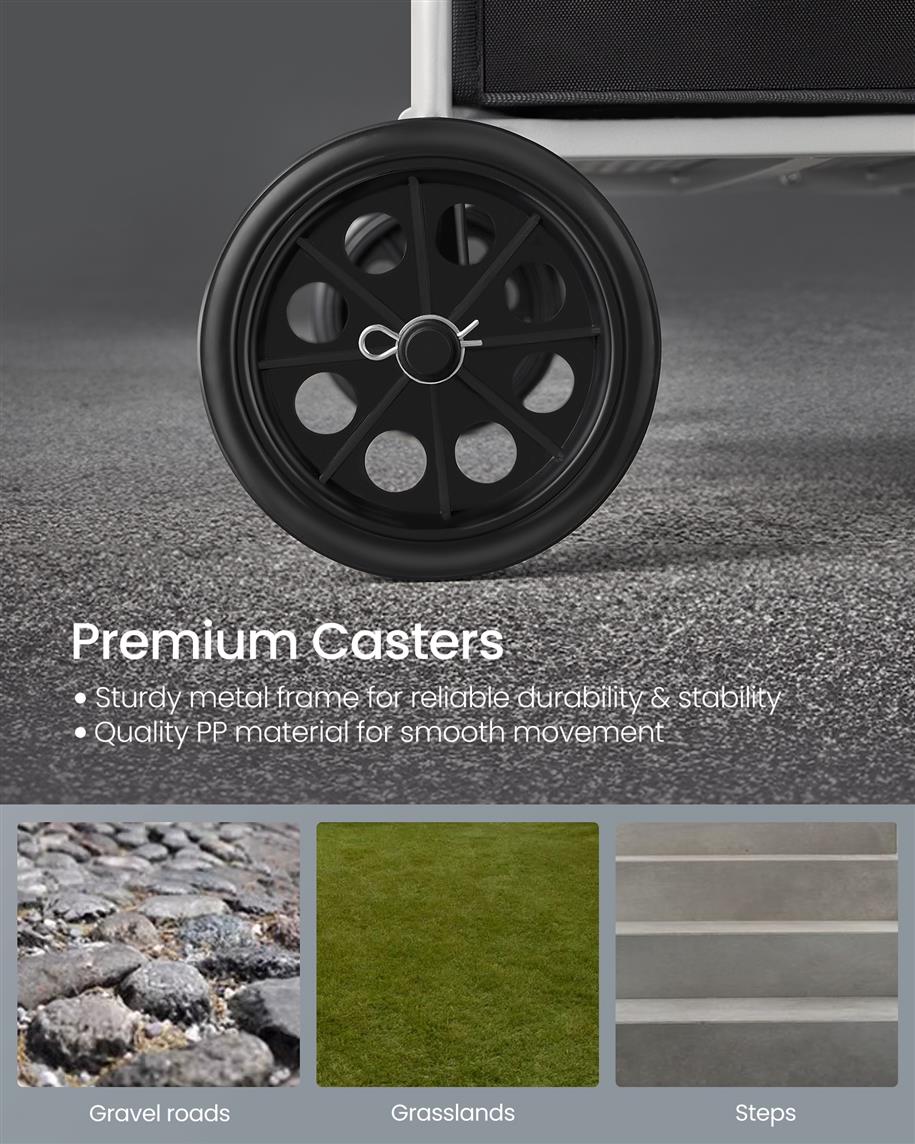 Foldable Shopping Cart with 360 Swivel Wheels