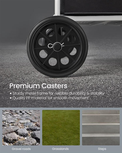 Foldable Shopping Cart with 360 Swivel Wheels