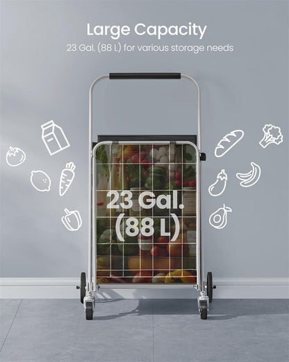 Foldable Shopping Cart with 360 Swivel Wheels