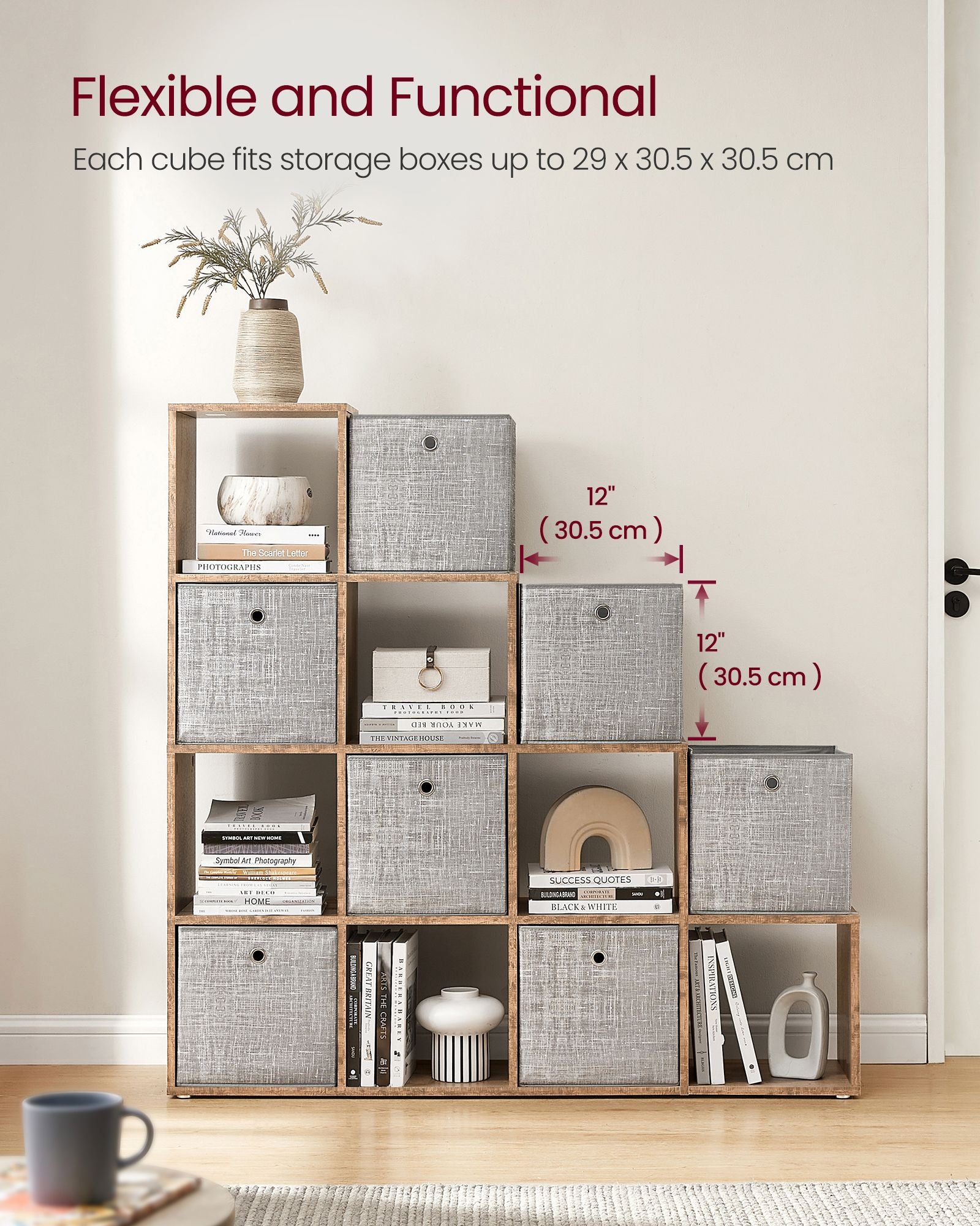 10-Cube Bookcase Camel Brown - image 3