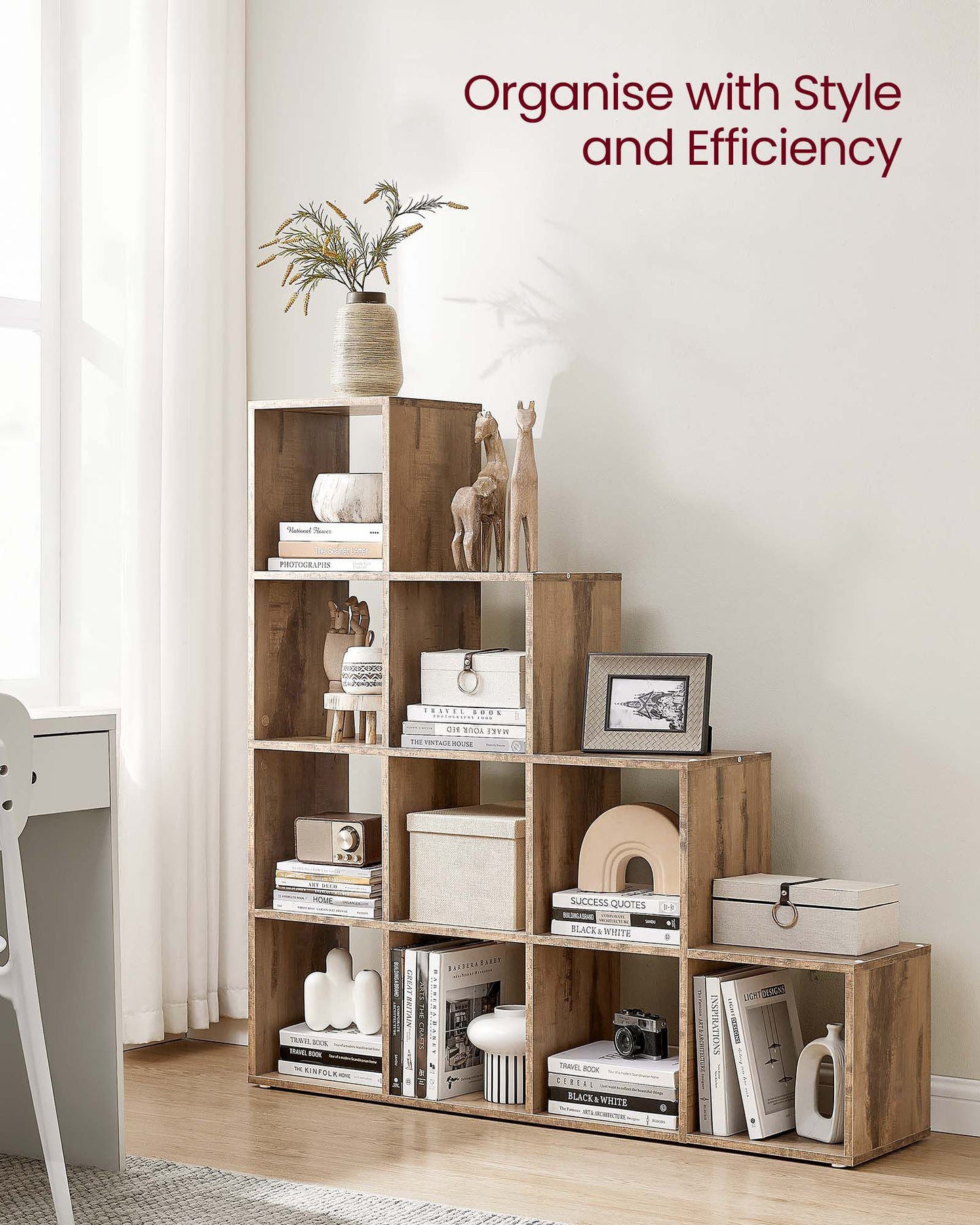 10-Cube Bookcase Camel Brown - image 8
