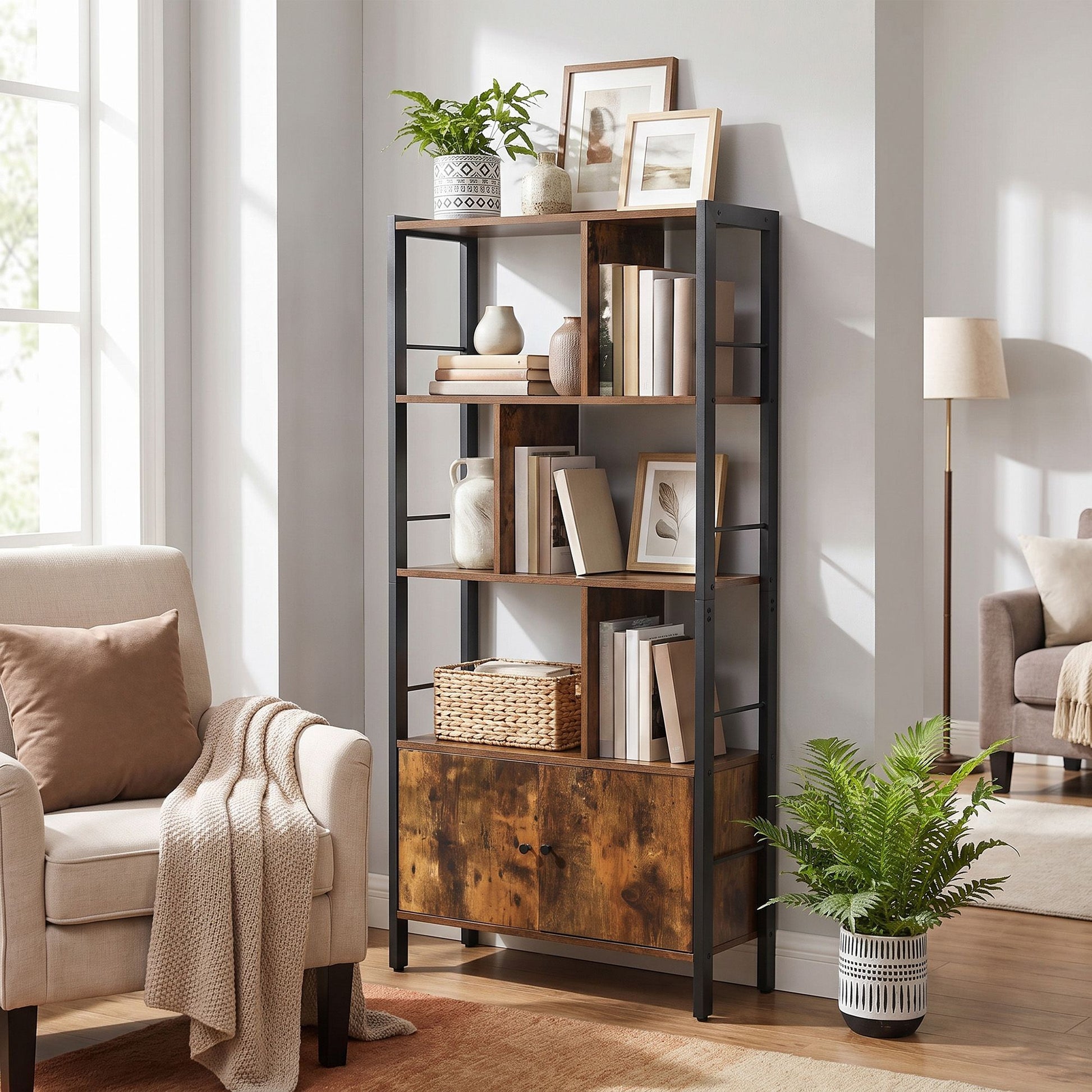 5-Tier Floating Corner Shelf, Wall Mounted Bookshelf - image 5