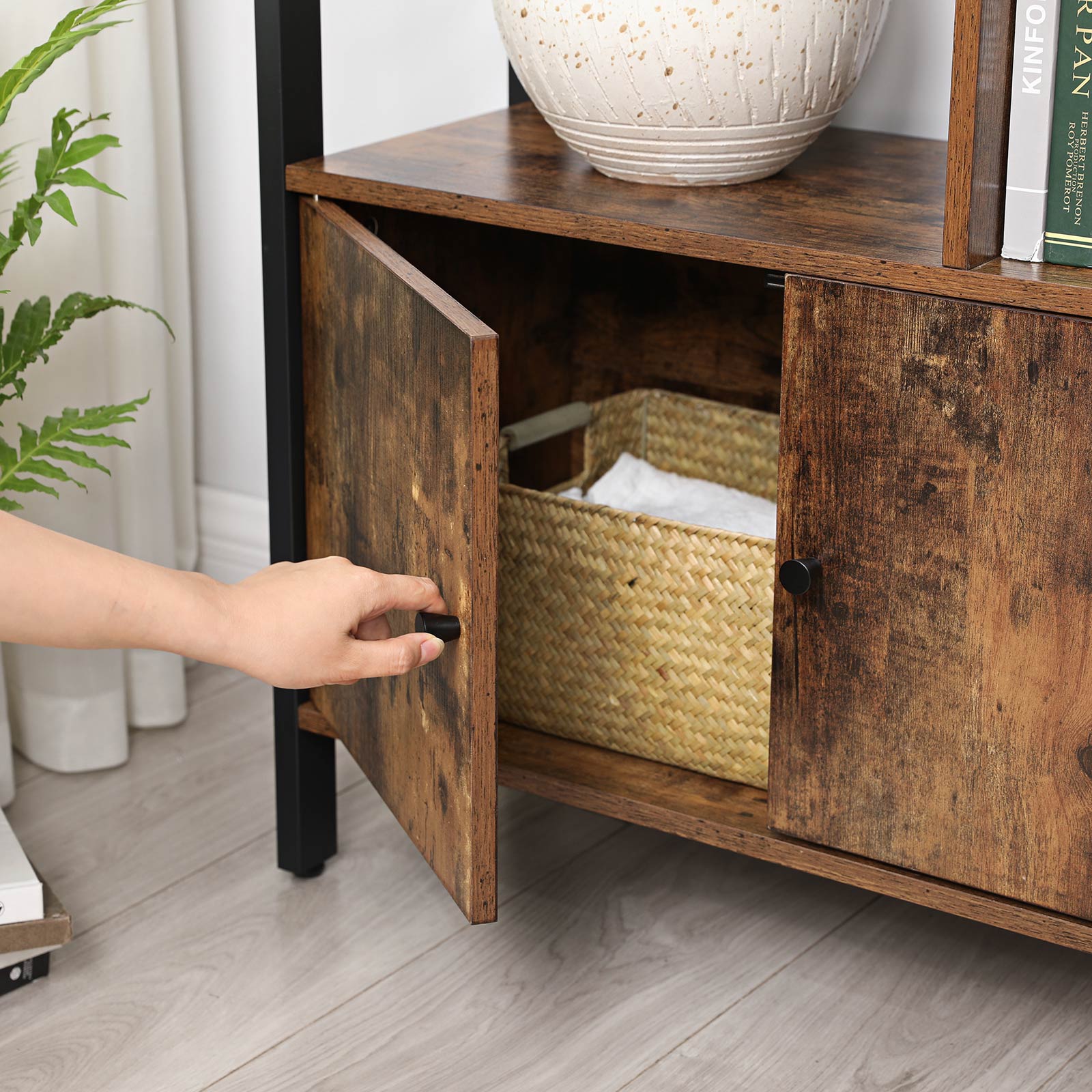 Large Bookcase with Doors and 4 Shelves - image 6