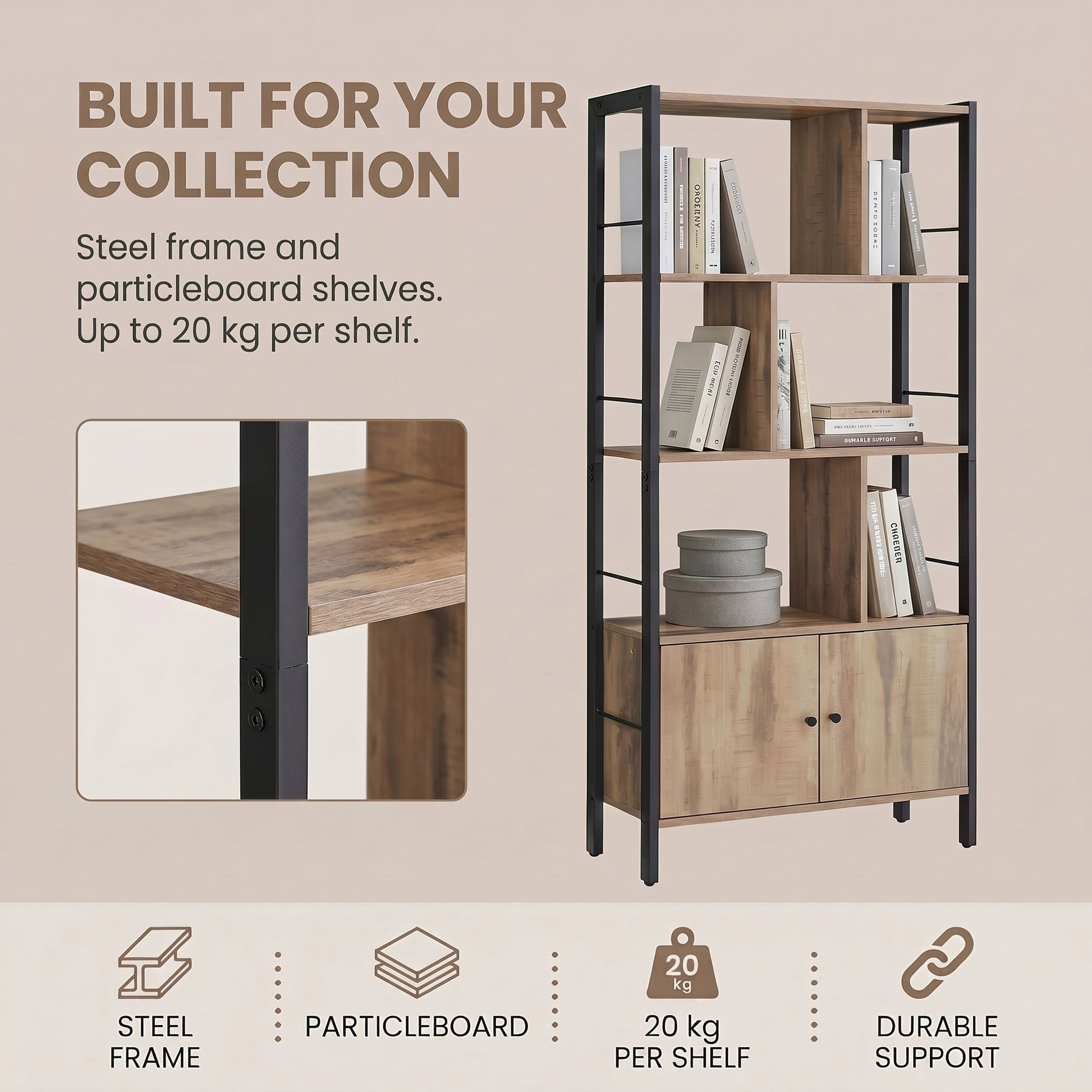 5-Tier Floating Corner Shelf, Wall Mounted Bookshelf - image 17